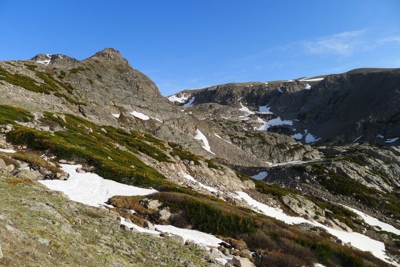 The pyramid-shaped formation is the NE Face of Bancroft.