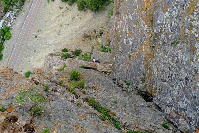 Looking down from the top of the route