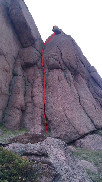 Red line is the route.