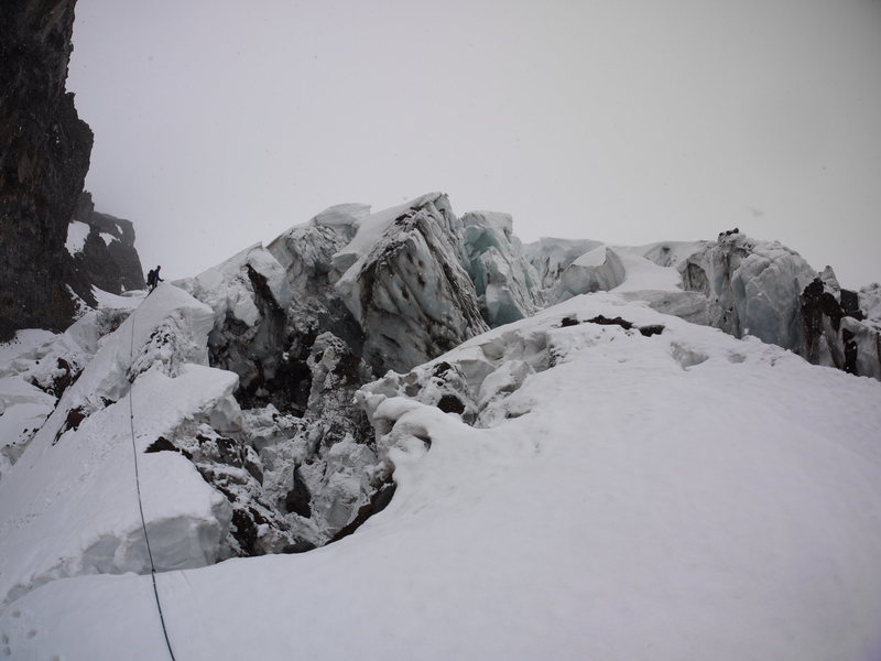 Exploring the lower Carbon Glacier. June 2012