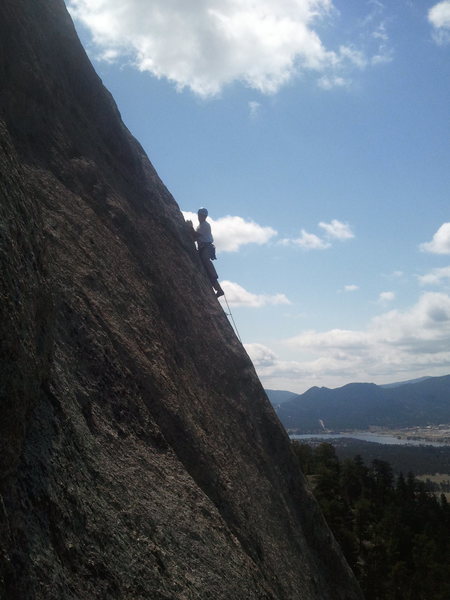 About to set up belay below headwall pitch.