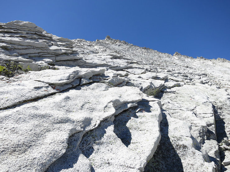 The rest of the way was an easy scramble. One could go straight up for a direct route variation if they like but I'm not sure how hard the climbing would get.