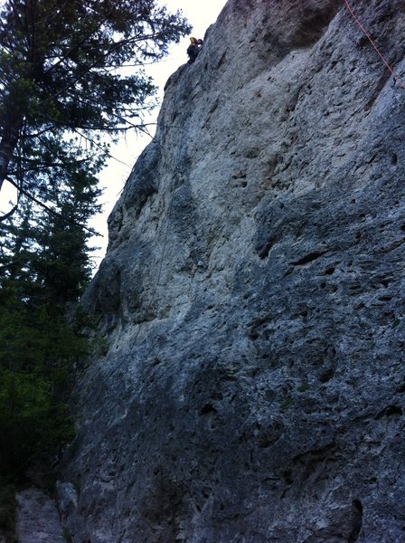 The Natural is directly right of the line that this unknown climber is on.
