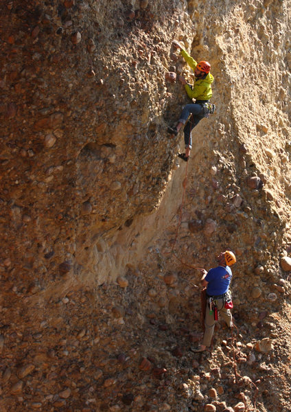 Matthew Selman and Jason Stevens at the crux of Tachycardia. <br>
<br>
Photograph by Randyl Nielson (nielsonphoto.com OR facebook.com/randylnielsonphoto)