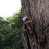 Rising Sun Wall<br>
<br>
No Added Weight(5.10) sport<br>
<br>
Crowders Mountain State Park, North Carolina