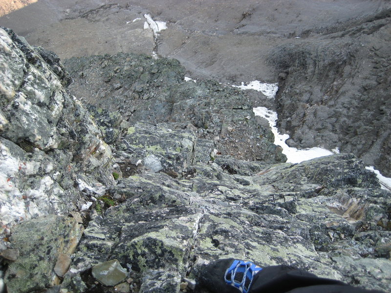Looking down from low on the route.