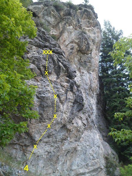 Unknown (looks 5.12-ish, short, thin, and steep)