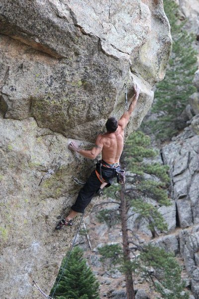 Local climber and BRC trainer Curt MacNeill doing training laps on Lucid Dreaming on a beautiful fall day....