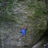 A friendly local was bouldering on this problem. Gave us the low down on the routes in the area.