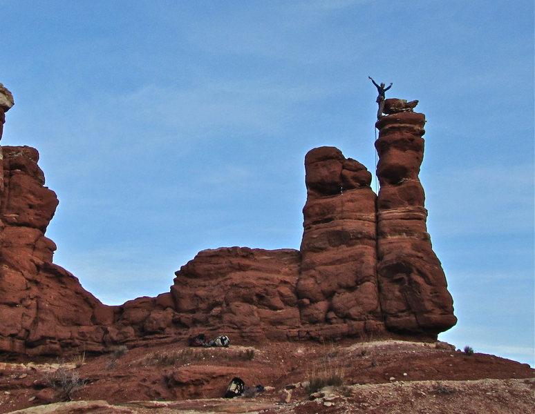 Y Tower!!! Ben K on the summit... sort of.