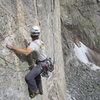 Getting psyched for the traverse, wishing there were any feet. By Paul Gagner.