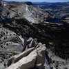 Cathedral Lakes from the summit ridge of Eichorn's. <br>
<br>
Photo: Corey Gargano