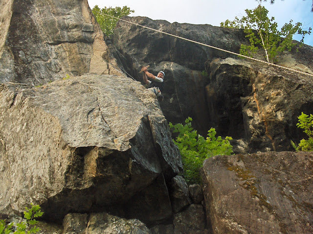5 years ago I pulled off the critical clipping hold right under the 3rd or the 4th bolt on the slab section. I think the route was rated 5.10B in the old book.