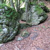 The path to the Hanfplantage is through these boulders.