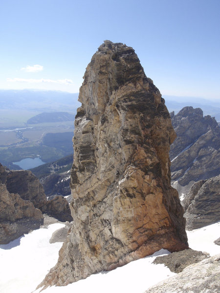 This is the North side of the Teepe Pillar. Photo taken from the East face of the Grand looking down on the Teepe Col