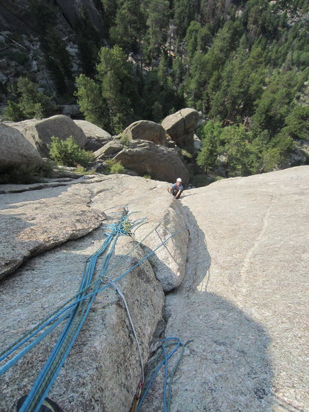Pitch 2 - crux corner.