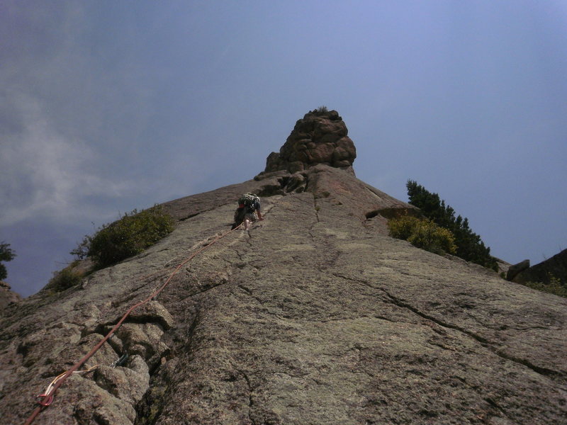 Wayne on the best part.... If you belay from where this photo was taken, the whole climb goes smoothly as two pitches....