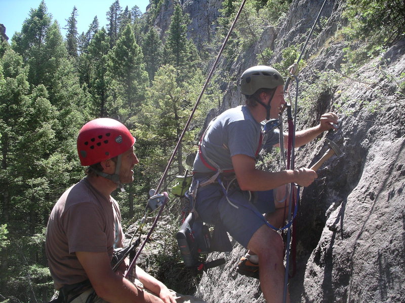 Scott Salzer & Eric Johnson laboring in the sun on Proto-Pacific.