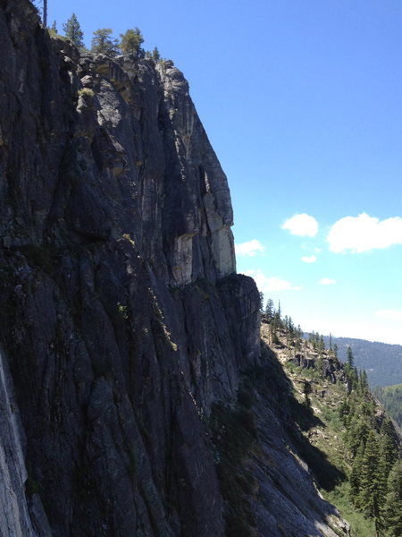 Looking back towards Traveler's Buttress from the East Wall (The Line) at Lover's Leap