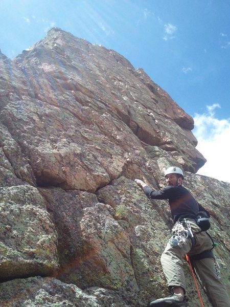 Andy Grauch on the first ascent of the northeast face on 7-1-12.
