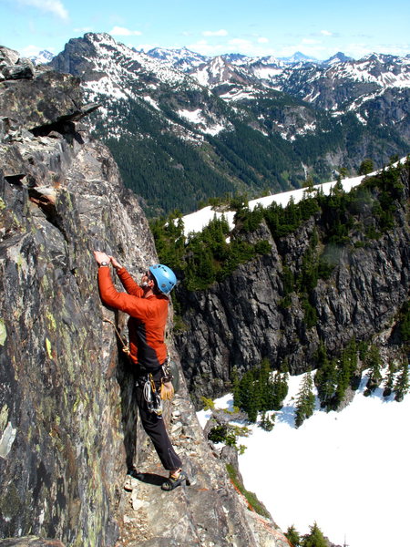 Bret on the last move before the summit