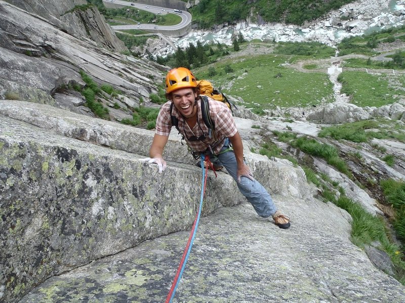 Smiling in the face of the finishing 6b+ crux