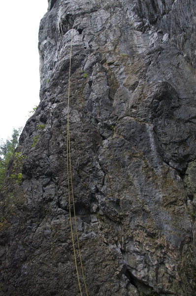 Devil's Advocate lies just to the right of the rope in the picture and the first of Dreaming Of A Life Of Ease starts just to the left of the rope.