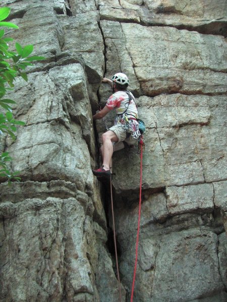 Nice cracks in the lower part of the route.