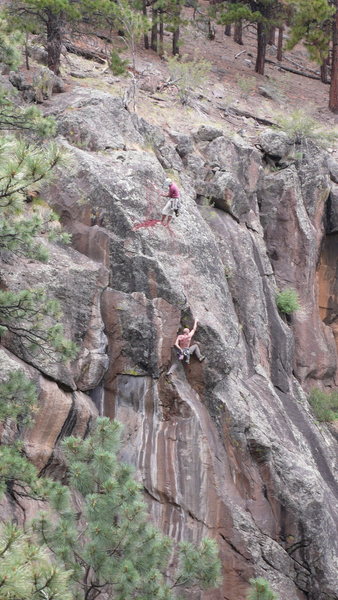 DAS through the crux and happy for that last jug. Photo by Hanna.