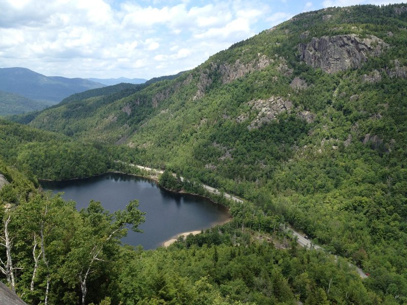 Chapel Pond view from atop of Bob's Knob. Washbowl in the background to the right.