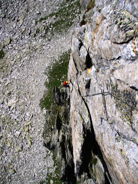 Pitch five of the direct south ridge, 5c