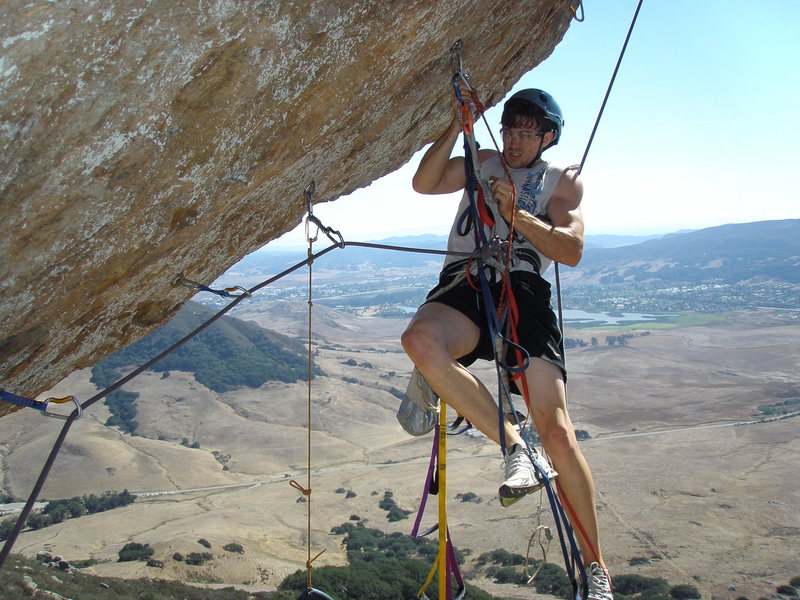 Aid climbing can get a bit messy sometimes.