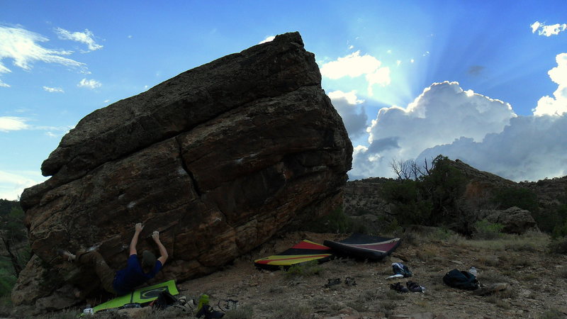 Brad starting low on Ripple Rock.
