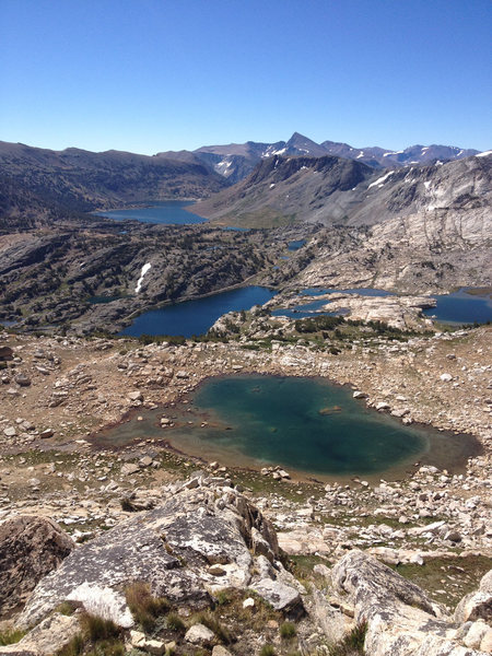 Looking back at the lakes from the start to the North Ridge. Photo by Brian Aitken taken 07/24/2012.