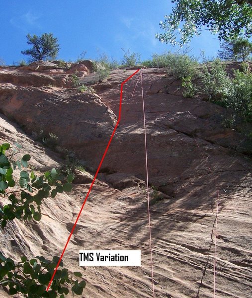 You can see the bolt line far right for The Mad Scientist. Stay left of all the bolts for this fun route.
