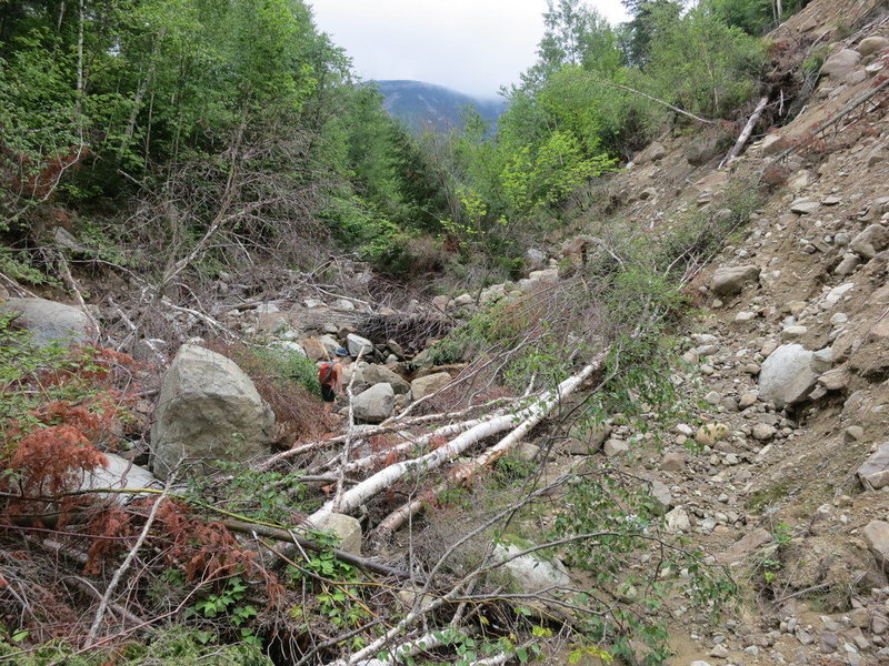 The drainage leading to the Eagle Slide.