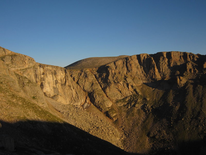 The Black Wall in the left front and the Tan Buttresses in the right rear.