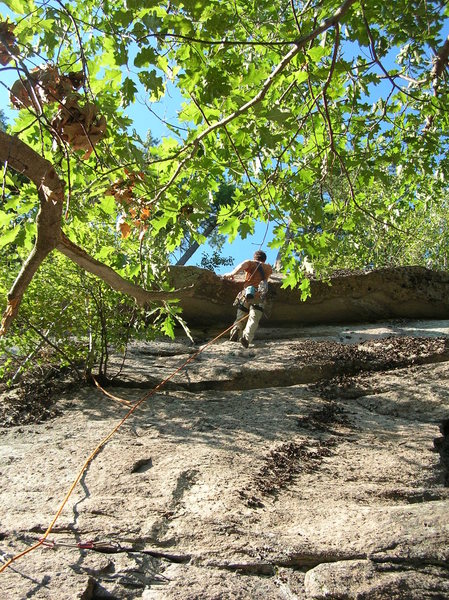 Jim pulls the roof.