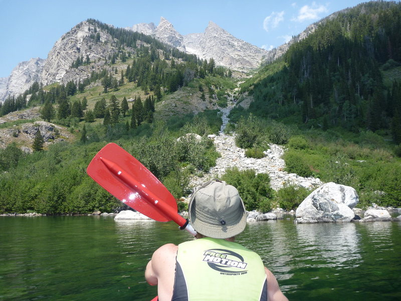 Closing in on the takeout after zig zagging across the lakes. We are climbers not boaters!