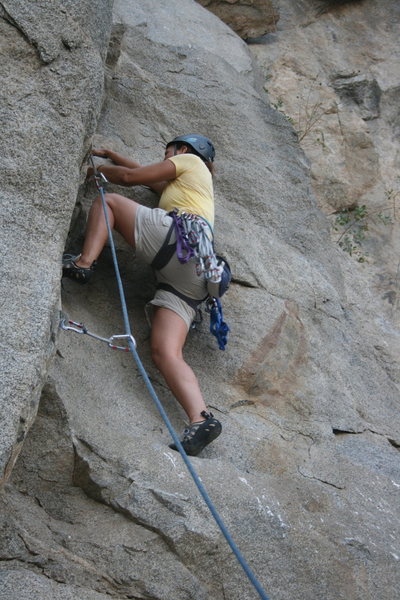 Agina Sedler at the crux section.