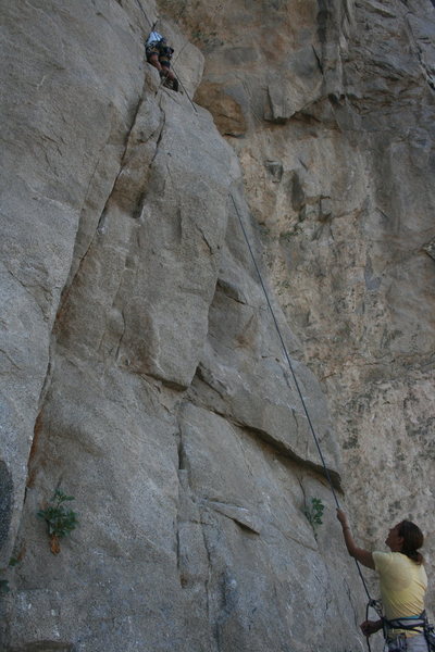 Albert Ramirez belayed by Agina Sedler.