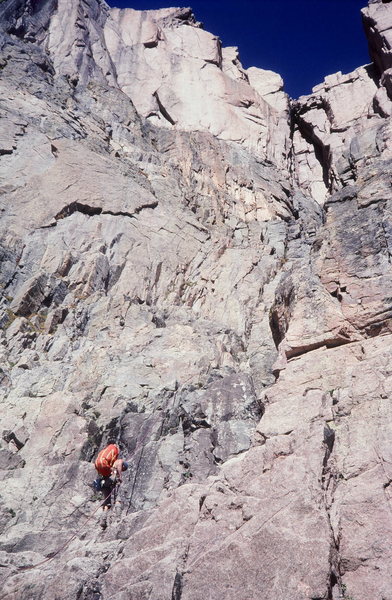 Olaf Mitchell on Chasm View rappels.<br>
Photo: Buc Taylor.