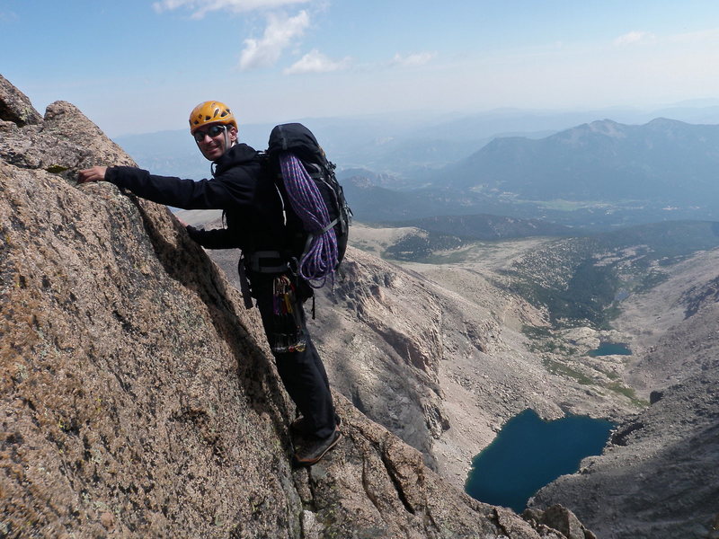 The Beaver - climbing above the Notch. We actually never used the rope (except the rap), it felt easy.