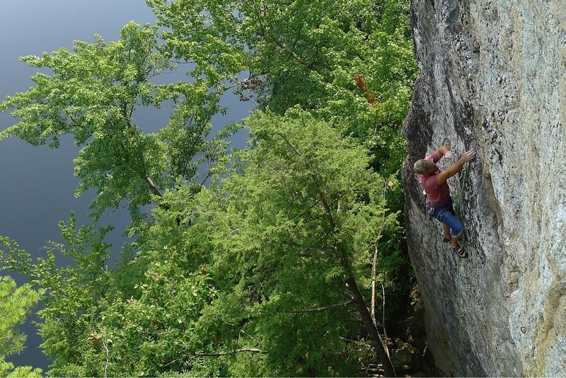 Will Carey reaching the horizontal.