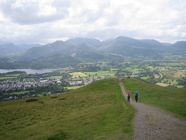 Walking down Latrigg towards the town of Keswick lies at the head of the Borrowdale Valley. Bowker