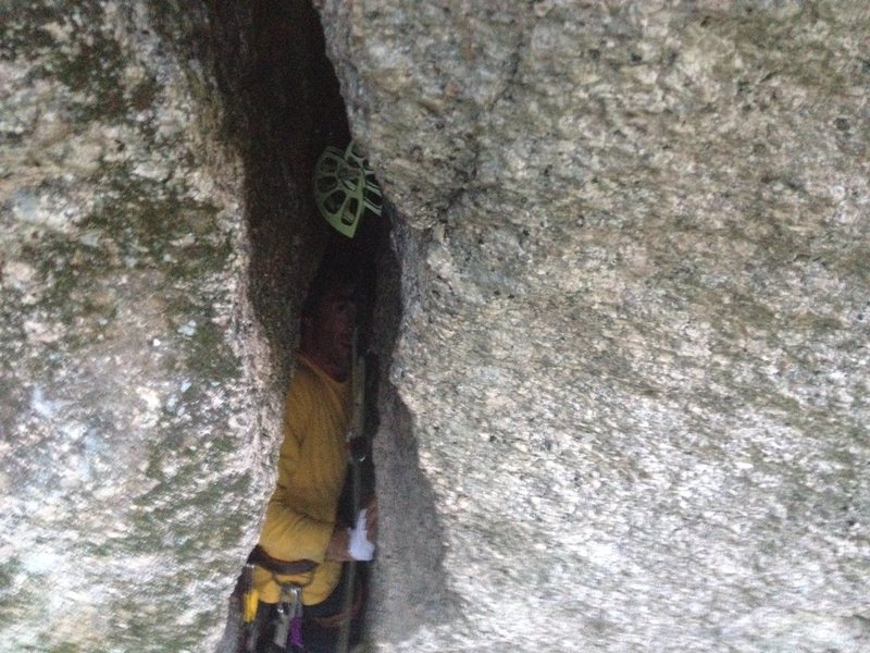 John Garlough committing to a great onsight effort.