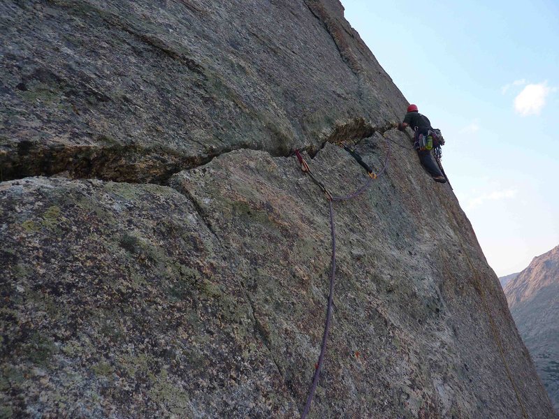 Last pitch 5.8 hand traverse