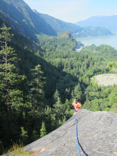 Topping out on Slot Machine, great views looking south towards Howe Sound