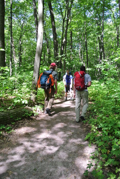 New camera (Nikon V1). Just playing around. The boys headed to the crag with the old guy drag'n behind.