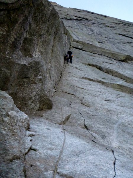 Rebuffat dihedral at the start.